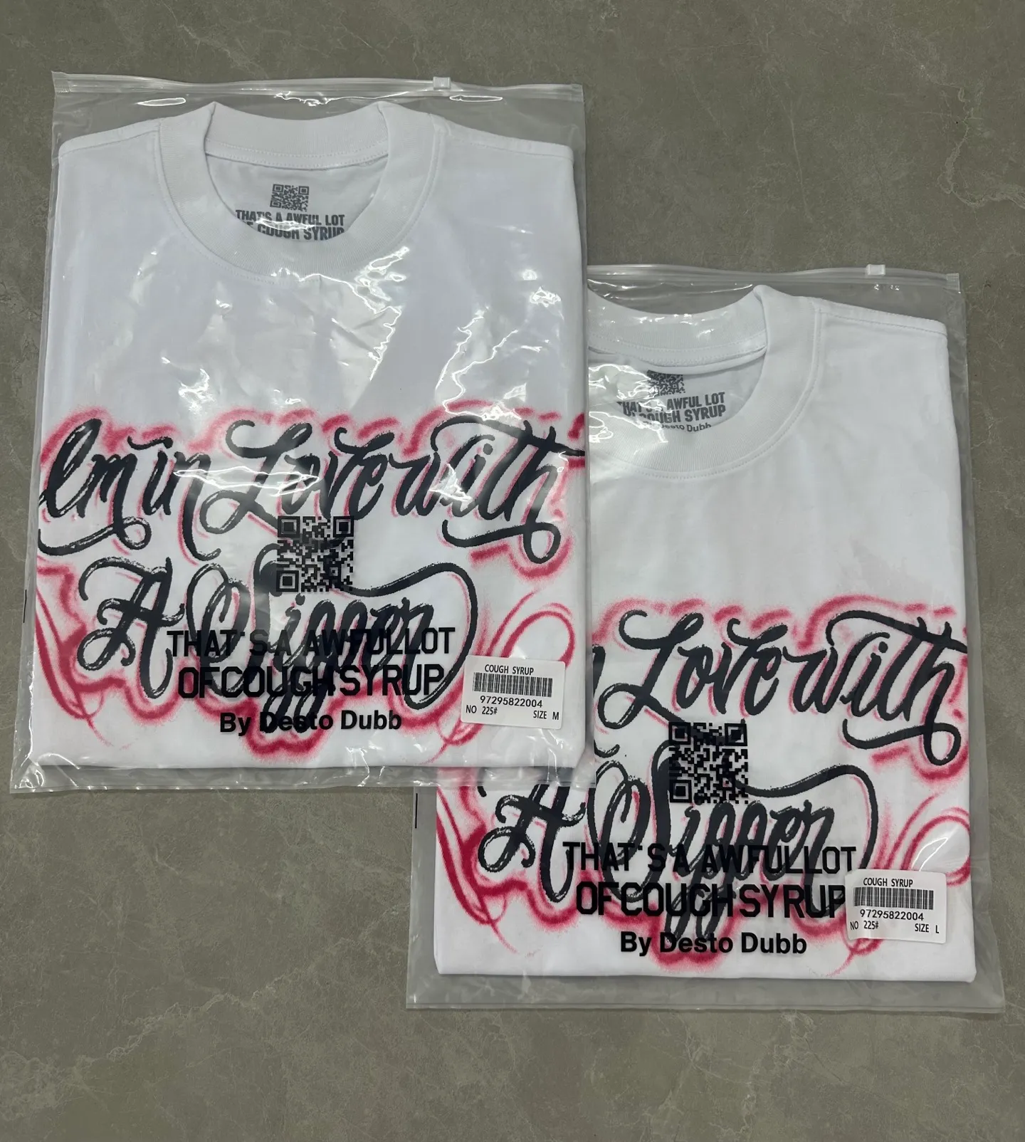 #White | THAT'S A AWFUL LOT OF COUGH SYRUP In Stock Real shot American simple trendy brand loose casual T-shirt Fabric (fabric): 32 counts Weight combed double yarn pure cotton Sizes (size): S-M L X L Color (colour): White